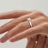 Contour solitaire round cut Diamond 18k white gold