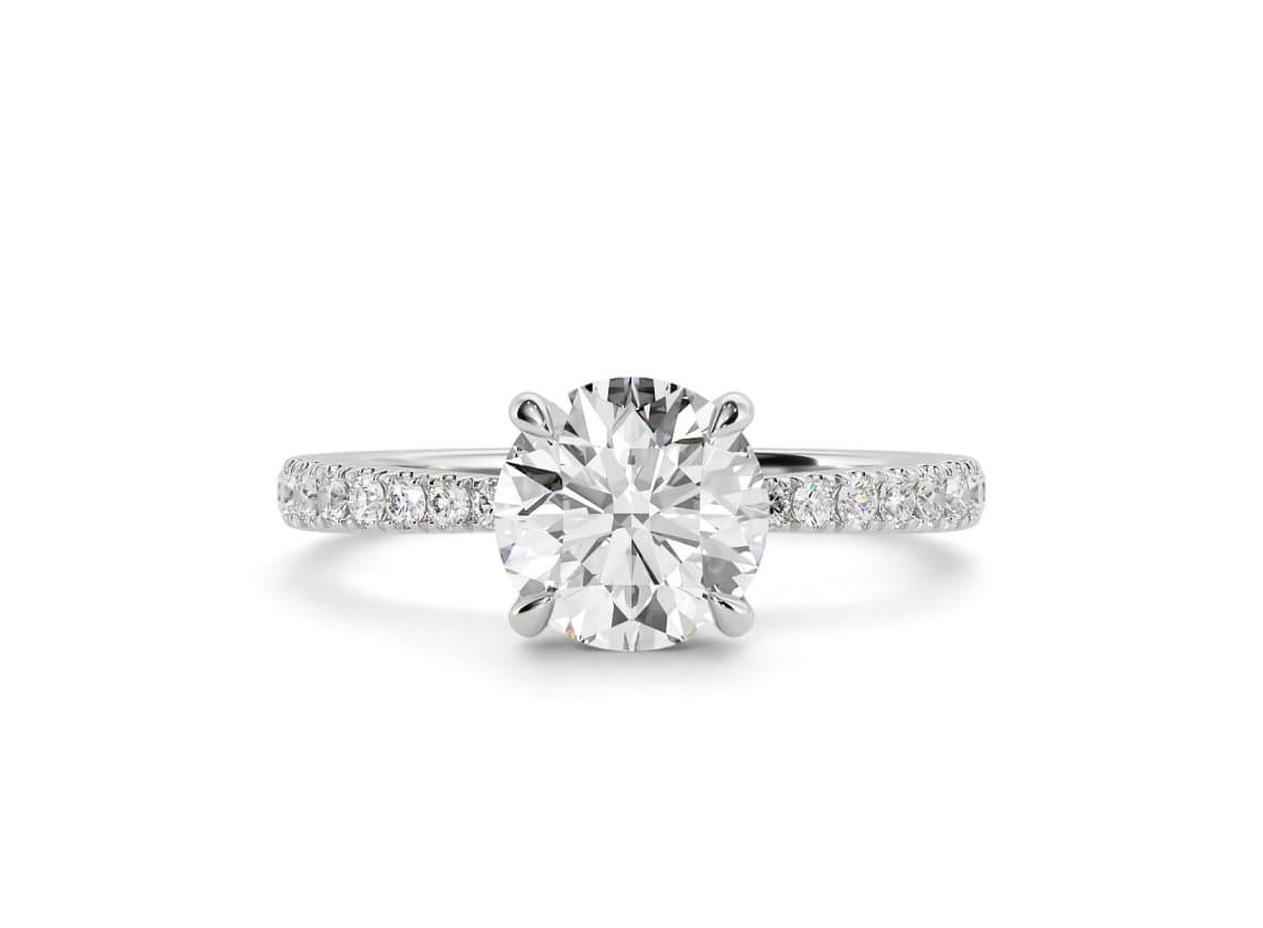 Round Cut Diamond Band Engagement Rings