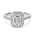 Zelda halo emerald cut Diamond 18k white gold