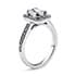 Zelda halo emerald cut Diamond 18k white gold