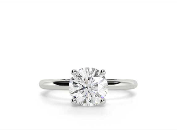 Eden solitaire round cut Diamond 18k white gold