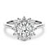 Edwardia halo round cut Diamond 18k white gold