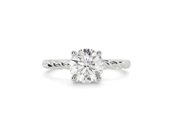 Ascot solitaire round cut Diamond 18k white gold