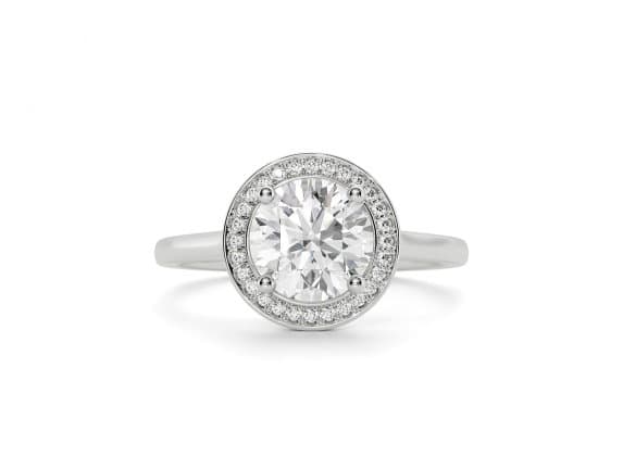 Minerva halo round cut Diamond 18k white gold