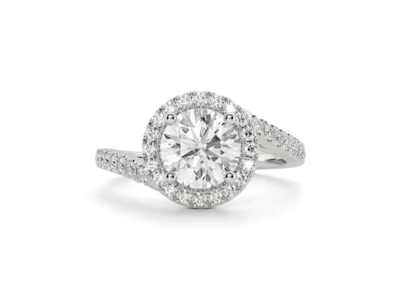 Kew halo round cut Diamond 18k white gold