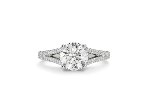 Oxford diamond band round cut Diamond 18k white gold