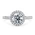 Aphrodite halo round cut Diamond 18k white gold