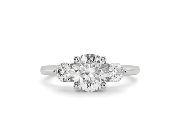 Valencia trilogy round cut Diamond 18k white gold