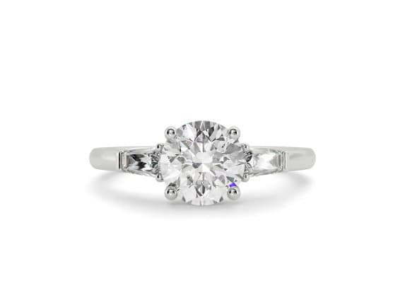 Alexandria trilogy round cut Diamond 18k white gold