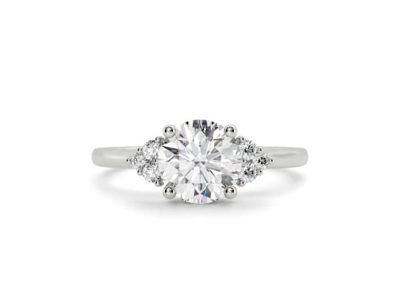 Rosa vintage round cut Diamond 18k white gold