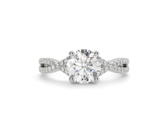 Lola vintage round cut Diamond 18k white gold