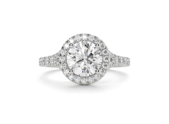 Battersea halo round cut Diamond 18k white gold