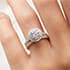 Empress halo round cut Diamond 18k white gold