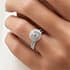 Empress halo round cut Diamond 18k white gold
