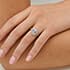 Zelda halo emerald cut Diamond 18k white gold