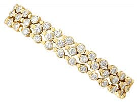 Vintage 12.96ct Diamond and 18ct Yellow Gold Bracelet