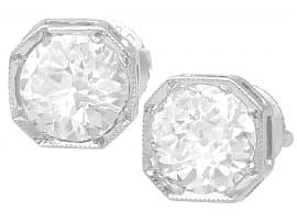 2.02ct Diamond and Platinum Stud Earrings - Antique and Contemporary