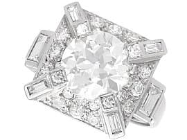 Art Deco 4.51ct Diamond and Platinum Ring