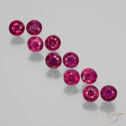 0.87ct Natural Red Ruby, Round Cut, 5.62 mm