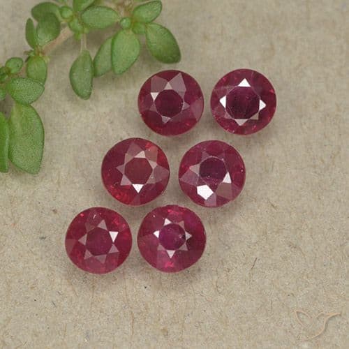 0.87ct Natural Red Ruby, Round Cut, 5.62 mm