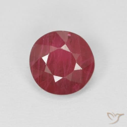 0.87ct Natural Red Ruby, Round Cut, 5.62 mm