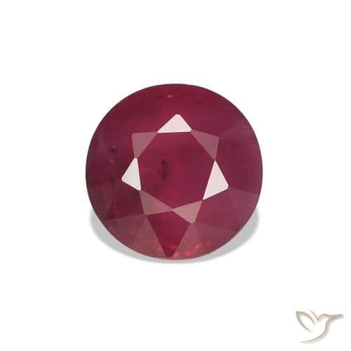 0.97ct Natural Red Ruby, Round Cut, 5.60 mm