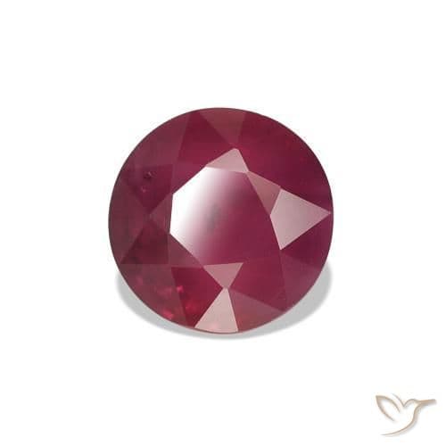 0.97ct Natural Red Ruby, Round Cut, 5.60 mm