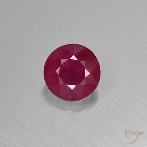 0.93ct Natural Red Ruby, Round Cut, 5.68 mm
