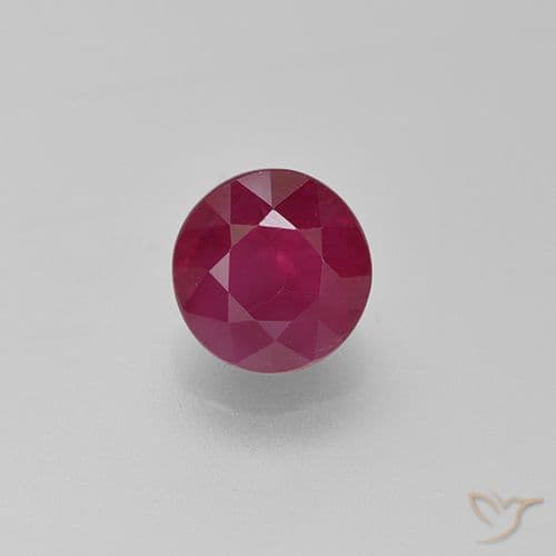 0.93ct Natural Red Ruby, Round Cut, 5.68 mm