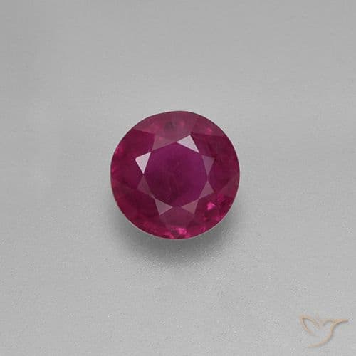 0.87ct Natural Red Ruby, Round Cut, 5.62 mm