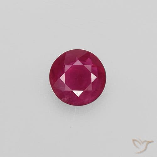 0.93ct Natural Red Ruby, Round Cut, 5.68 mm