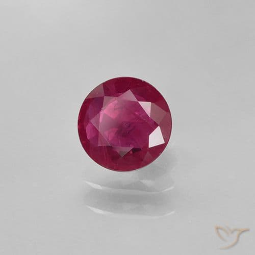 0.87ct Natural Red Ruby, Round Cut, 5.62 mm
