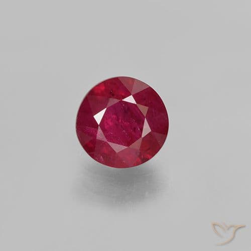 0.87ct Natural Red Ruby, Round Cut, 5.62 mm