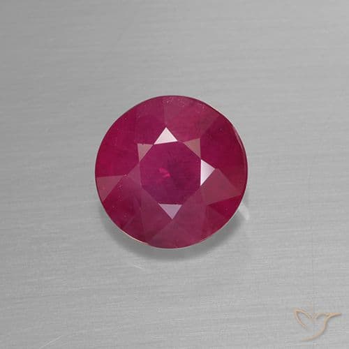 0.87ct Natural Red Ruby, Round Cut, 5.62 mm