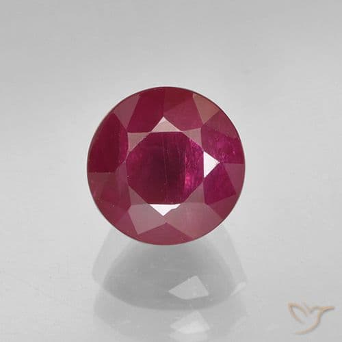 0.87ct Natural Red Ruby, Round Cut, 5.62 mm