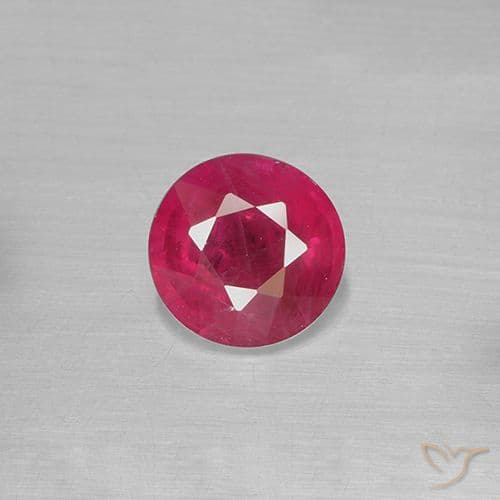 0.87ct Natural Red Ruby, Round Cut, 5.62 mm