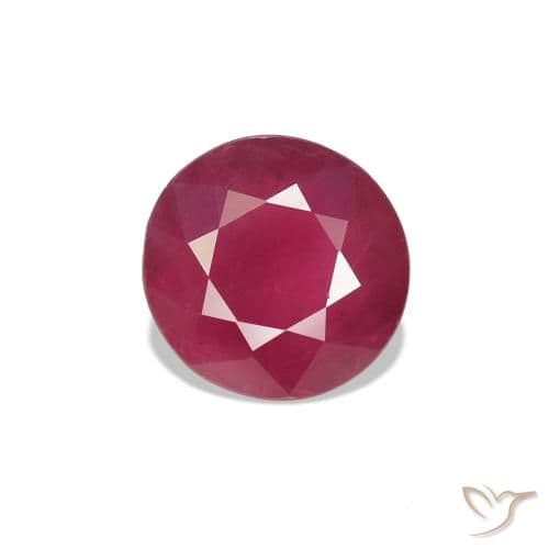 0.83ct Natural Red Ruby, Round Cut, 5.43 mm