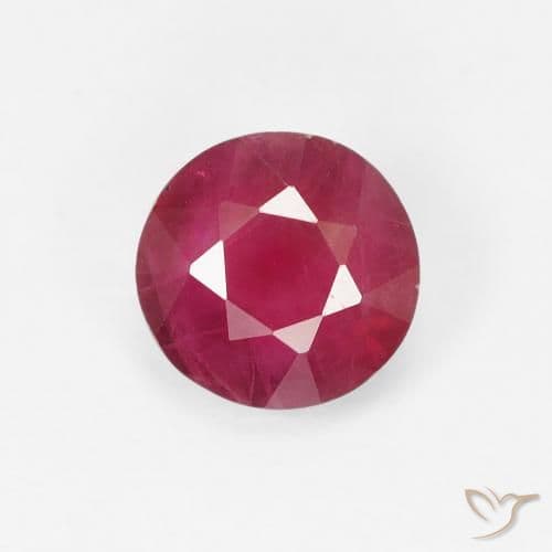 0.93ct Natural Red Ruby, Round Cut, 5.68 mm