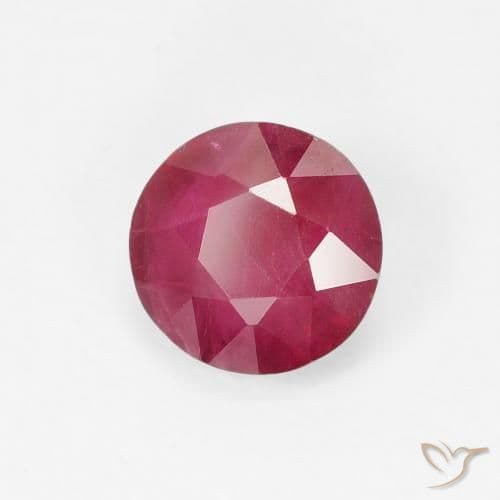 0.93ct Natural Red Ruby, Round Cut, 5.68 mm