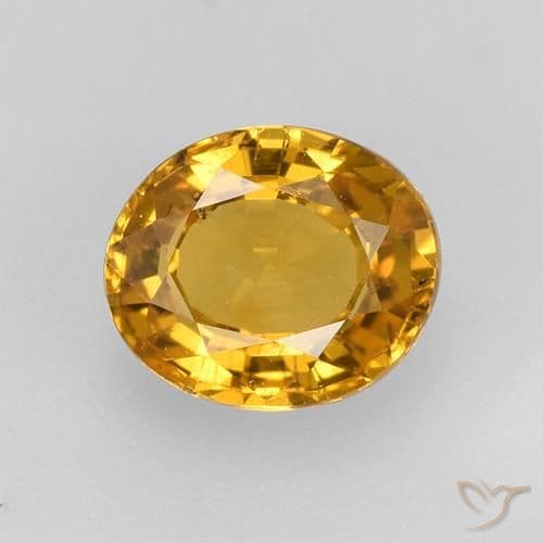 2.27ct Medium Orange-Gold Sapphire, Oval Cut, 7.7x7.2 mm