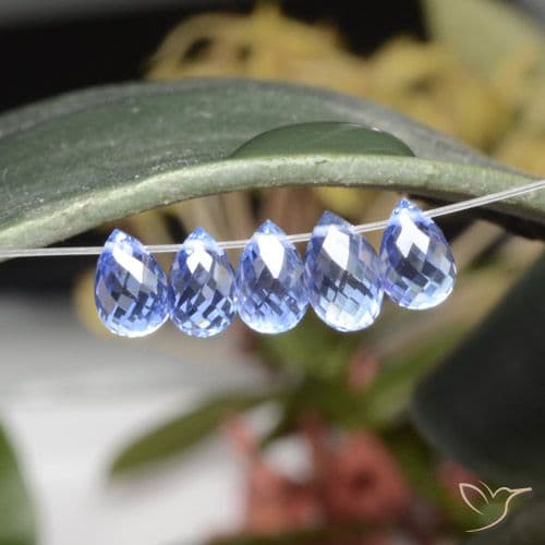 3.34ct Natural Pastel Blue Sapphire, Briolette, 5.3x3.7 mm