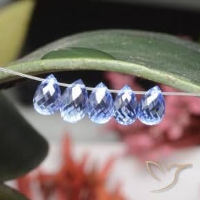 3.34ct Natural Pastel Blue Sapphire, Briolette, 5.3x3.7 mm