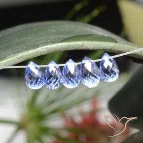 3.34ct Natural Pastel Blue Sapphire, Briolette, 5.3x3.7 mm