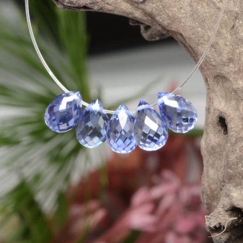 3.88ct Natural Pastel Blue Sapphire, Briolette, 5.6x3.9 mm