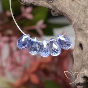 3.88ct Natural Pastel Blue Sapphire, Briolette, 5.6x3.9 mm