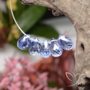 3.88ct Natural Pastel Blue Sapphire, Briolette, 5.6x3.9 mm