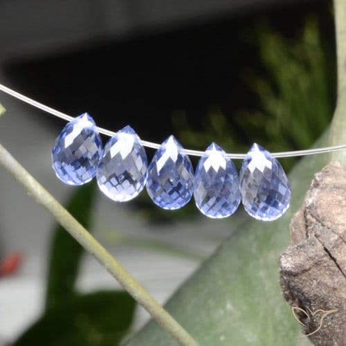 3.97ct Natural Violet Blue Sapphire, Briolette, 5.9x4 mm