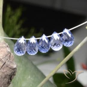 3.97ct Natural Violet Blue Sapphire, Briolette, 5.9x4 mm