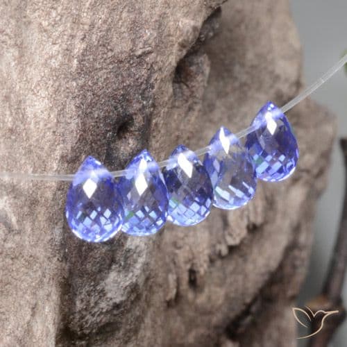 2.23ct Medium Blue Green Sapphire, Briolette, 4.9x3.3 mm