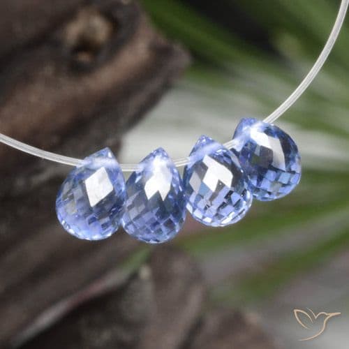 2.33ct Natural Violet Blue Sapphire, Briolette, 5.4x3.6 mm